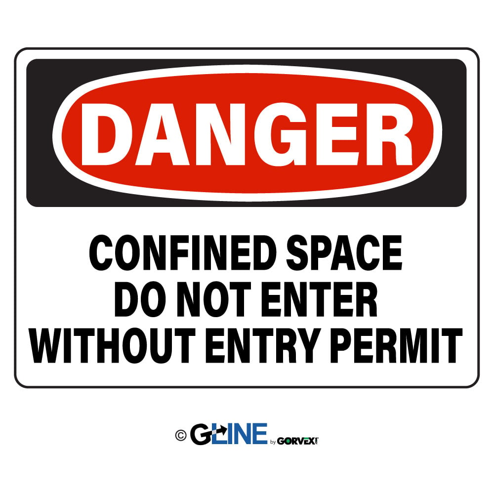 Confined Space Do Not Enter Without Entry Permit - Danger Sign - Gorvex.com