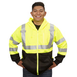 Cor - Brite™ Class 3 Hooded Sweatshirt with Heat Applied Reflective Tape - Gorvex.com