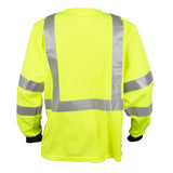 Cor - Brite® Hi Vis Birdseye Long Sleeve Shirt with Black Front Panel - Gorvex.com