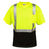 Cor - Brite® Hi Vis Birdseye Short Sleeved Shirt with Black Front Panel - Gorvex.com