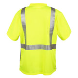 Cor - Brite® Hi Vis Birdseye Short Sleeved Shirt with Black Front Panel - Gorvex.com