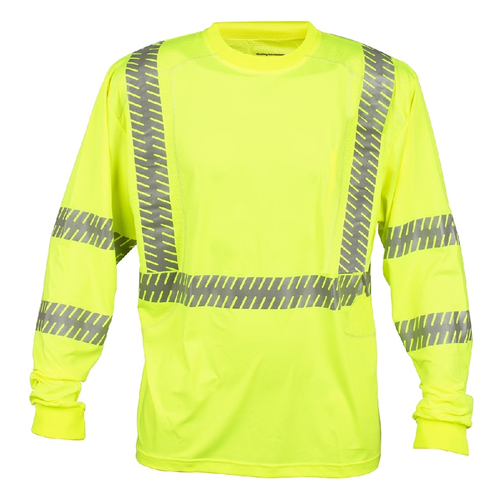 COR - BRITE® Hi Vis Long Sleeve Shirt with Heat Applied Reflective Tape - Gorvex.com