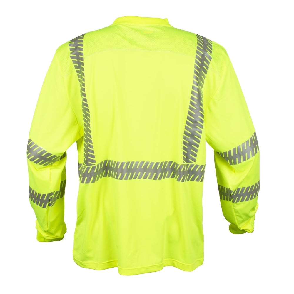 COR - BRITE® Hi Vis Long Sleeve Shirt with Heat Applied Reflective Tape - Gorvex.com