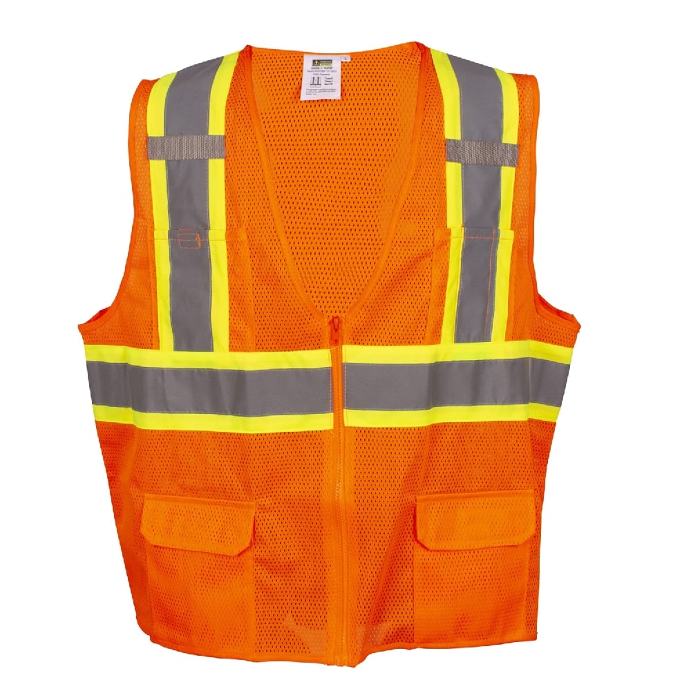 COR - BRITE® Hi Vis Mesh Surveyor's Vest/Contrasting Tapes and 2 Mic Tab - Gorvex.com