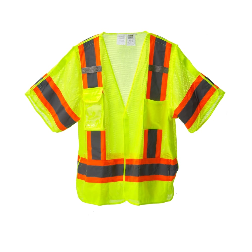 Cor - Brite™ Hi Vis Self - Extinguishing FR Vest with Contrasting Tape - Gorvex.com