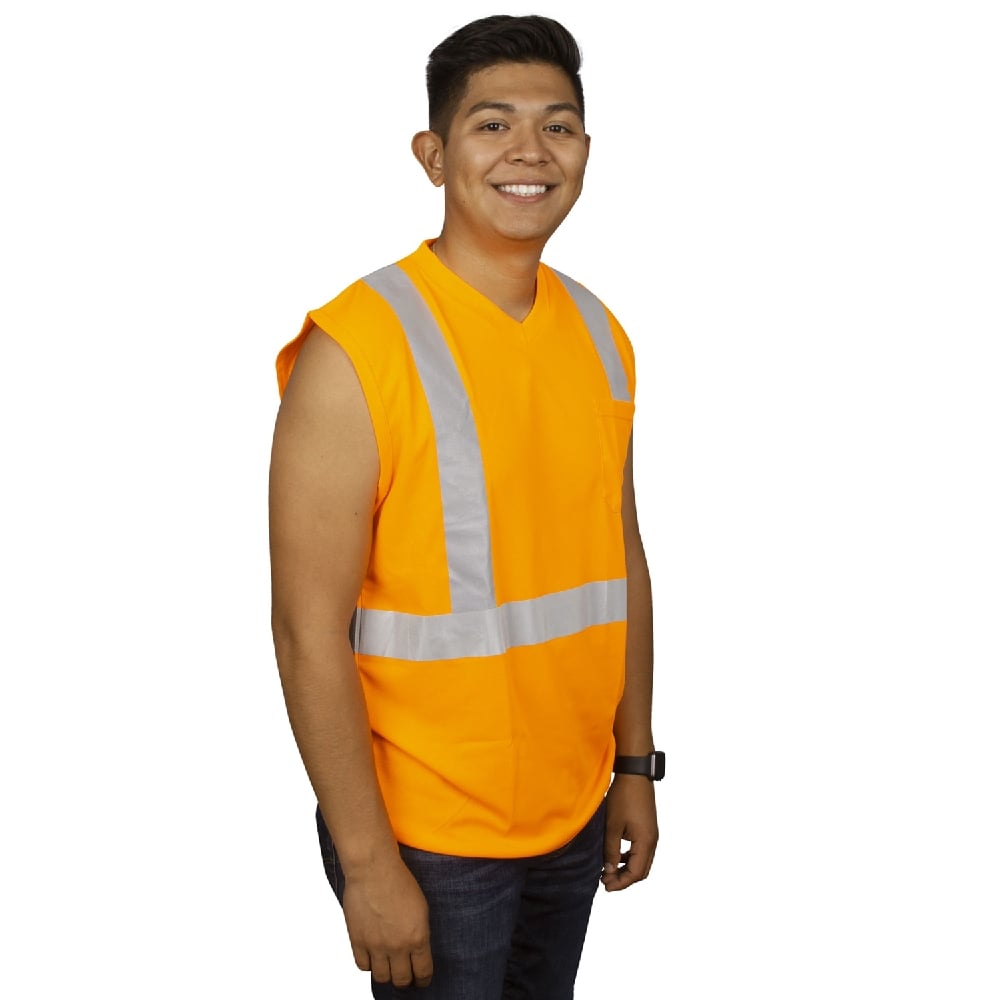 Cor - Brite® Hi Vis Sleeveless Shirt with Heat Applied Reflective Tape - Gorvex.com