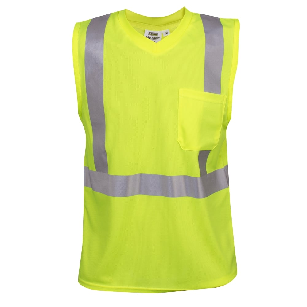 Cor - Brite® Hi Vis Sleeveless Shirt with Heat Applied Reflective Tape - Gorvex.com