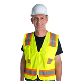 COR - BRITE® Hi Vis Solid & Mesh Surveyor's Vest and 2" Contrasting Tapes - Gorvex.com