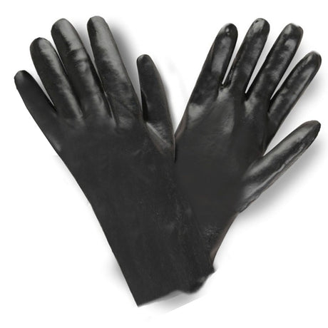 Cordova Black Single Dipped Smooth Finish PVC Gloves/Interlock Lined, 1 dozen (12 pairs) - Gorvex.com