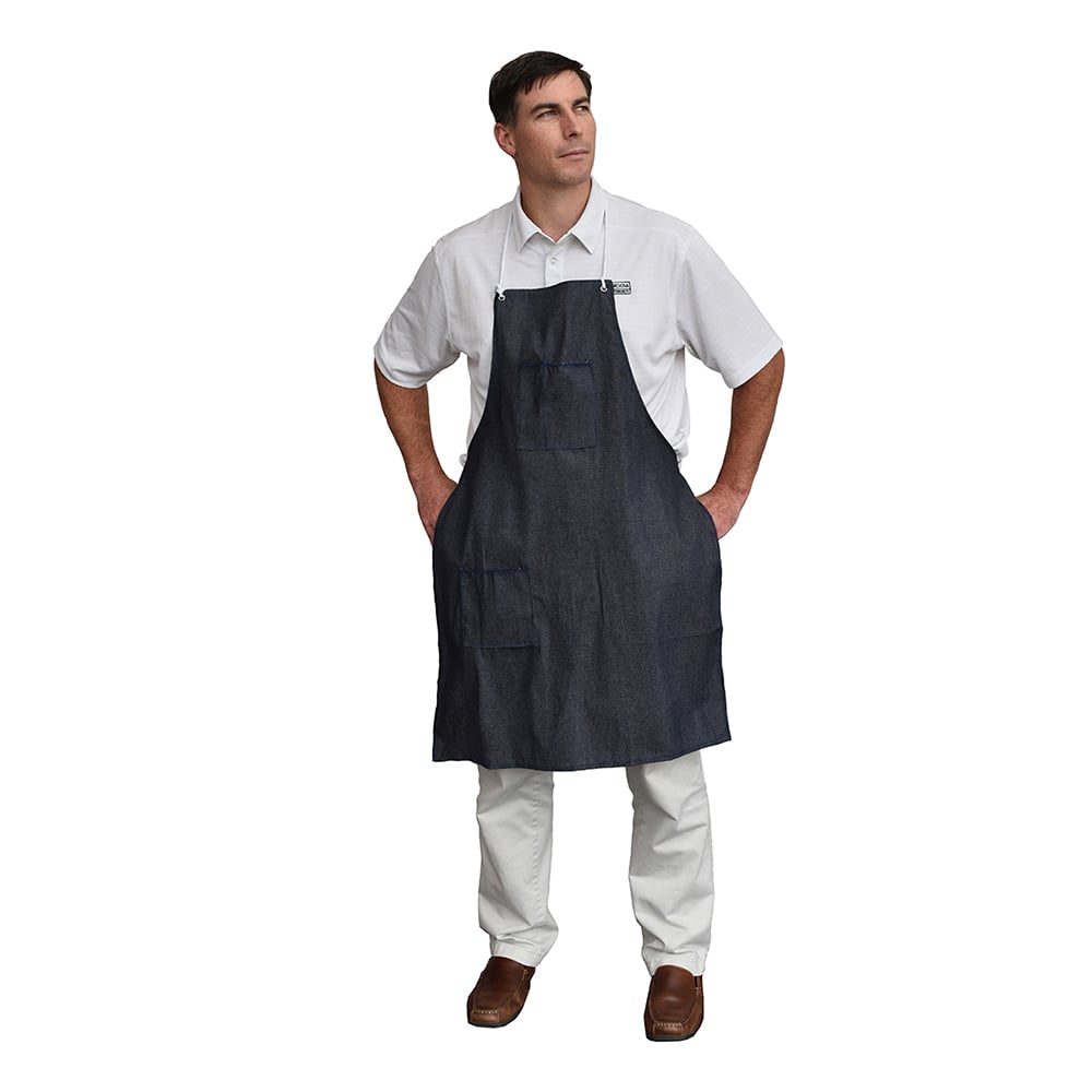 Cordova Denim Apron with Adjustable Ties and 1 Chest & Waist Pocket - Gorvex.com