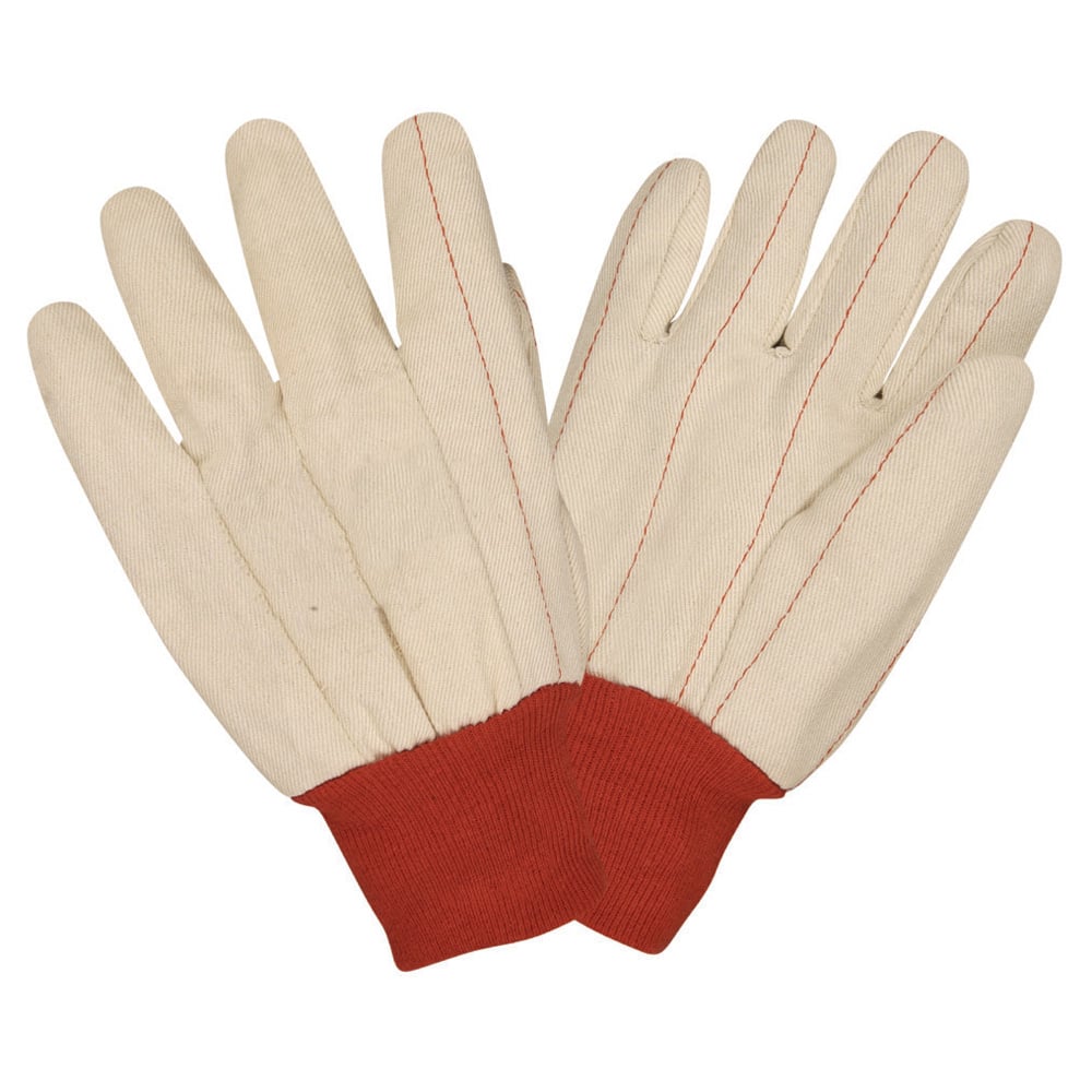 Cordova Economy Weight Double Palm Glove with Red Knit Wrist, 1 dozen (12 pairs) - Gorvex.com