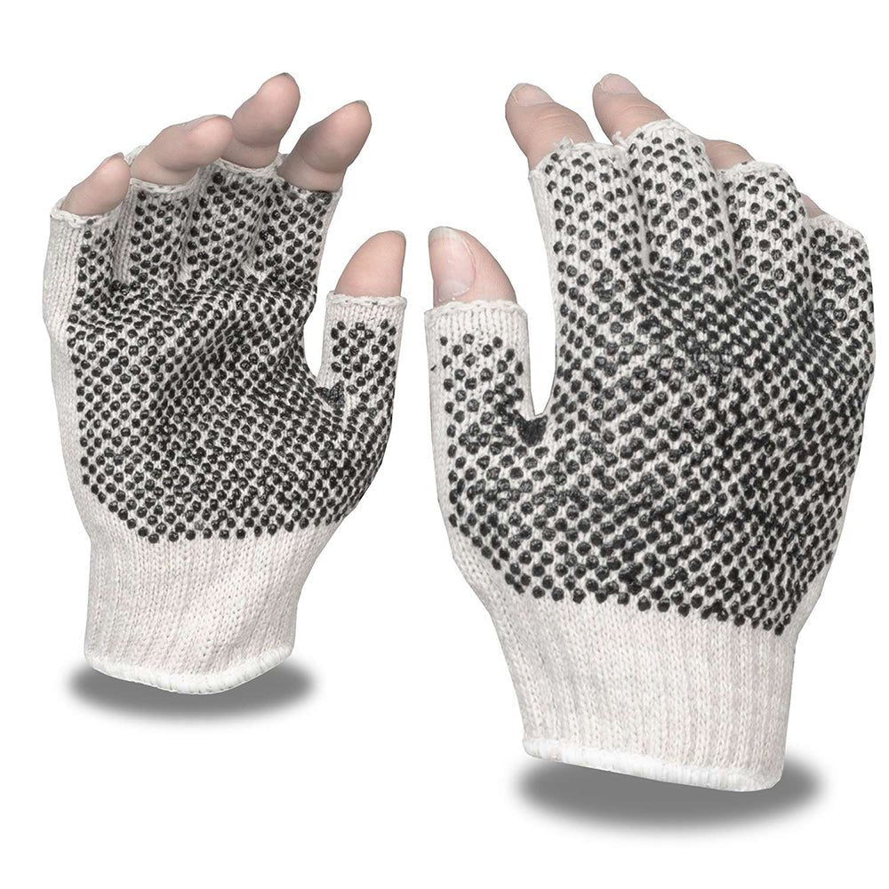 Cordova Fingerless Machine Knit Gloves with 2 - Sided PVC Dots, 1 dozen (12 pairs) - Gorvex.com