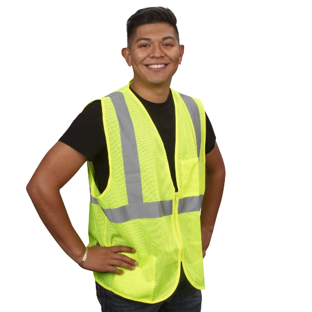 Cordova Hi Vis Mesh Vest/Single Reflective Strip + Inner & Outer Pockets - Gorvex.com