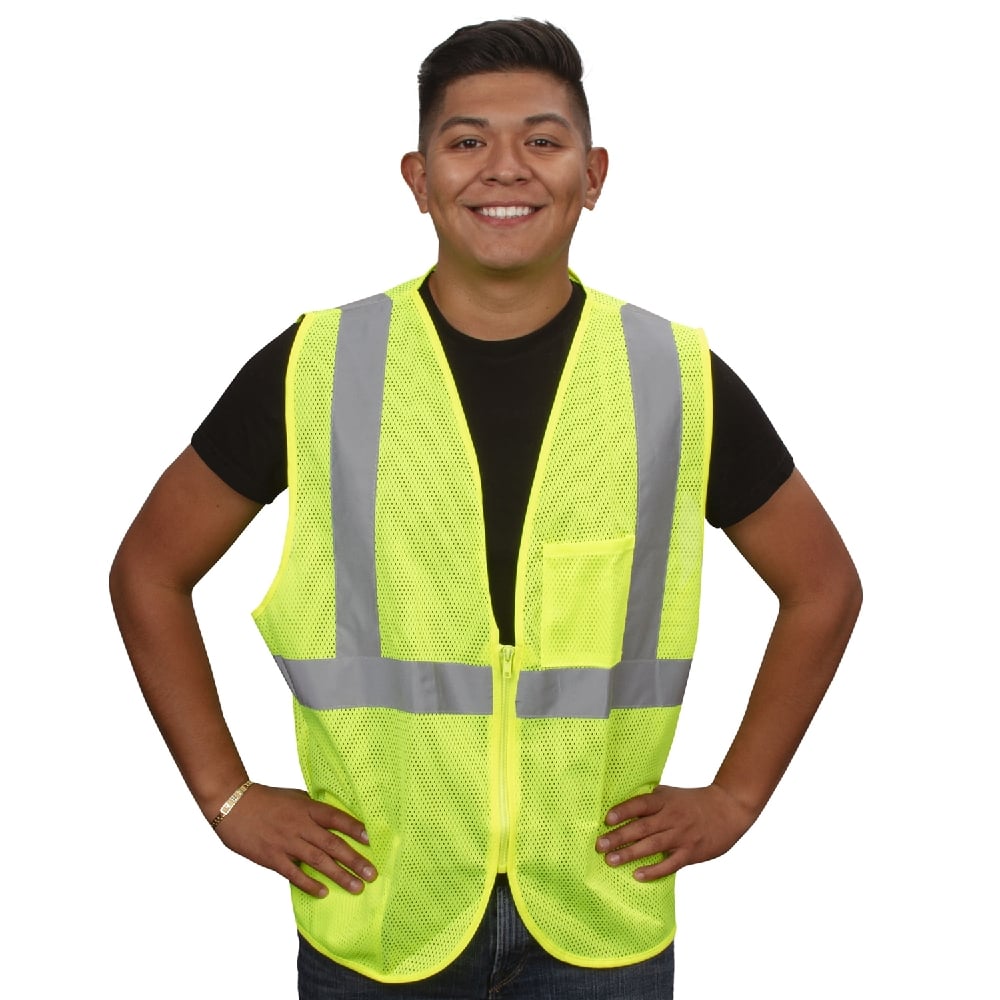 Cordova Hi Vis Mesh Vest/Single Reflective Strip + Inner & Outer Pockets - Gorvex.com