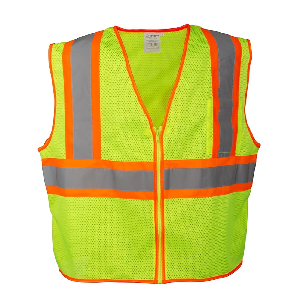 Cordova Hi Vis Two - Toned Mesh Vest/Inside Pocket + Zipper Closure - Gorvex.com