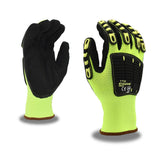 Cordova OGRE - IMPACT™ Hi Vis Polyester Gloves with Sandy Nitrile Coating, 1 pair - Gorvex.com