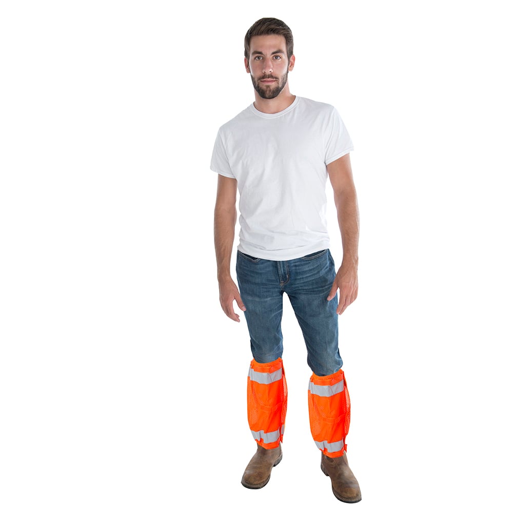 Cordova VGL100/1 Hi Vis Mesh Leg Gaiters with Silver Reflective Tapes, 1 pair - Gorvex.com