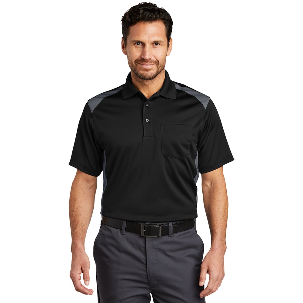 CornerStone CS416 Two Way Colorblock Polo with Pocket - Gorvex.com