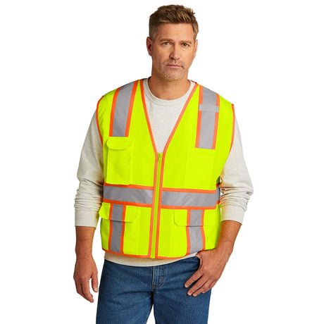 CornerStone CSV105 Surveyor Zippered Two - Tone Vest - Gorvex.com