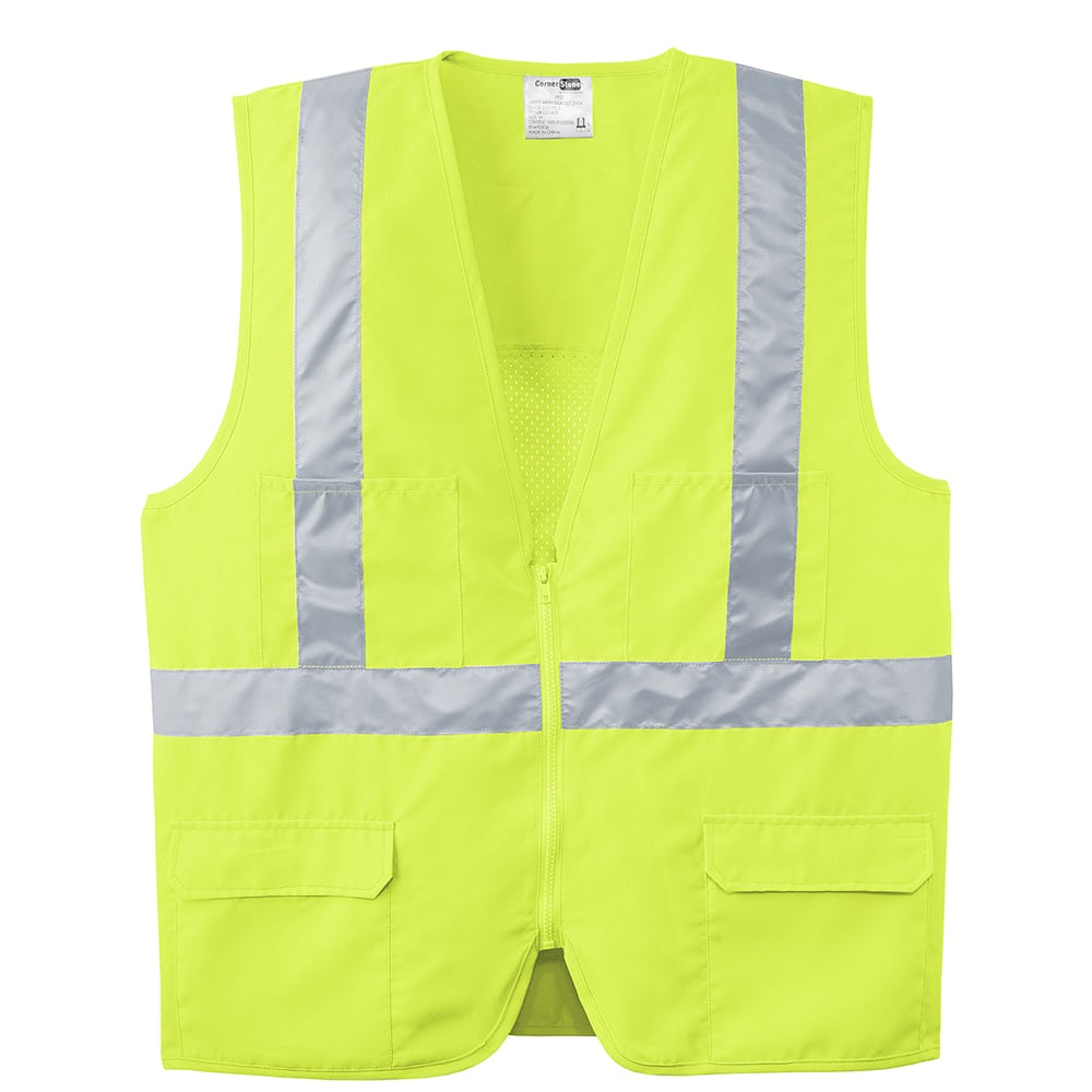 CornerStone CSV405 Hi Vis Class 2 Mesh Back Safety Vest - Gorvex.com