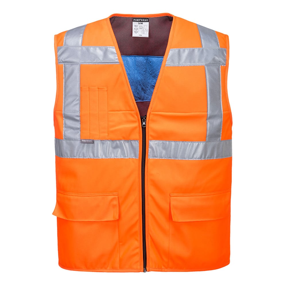 Portwest CV02 Hi Vis Cooling Work Vest with Reflective Tape