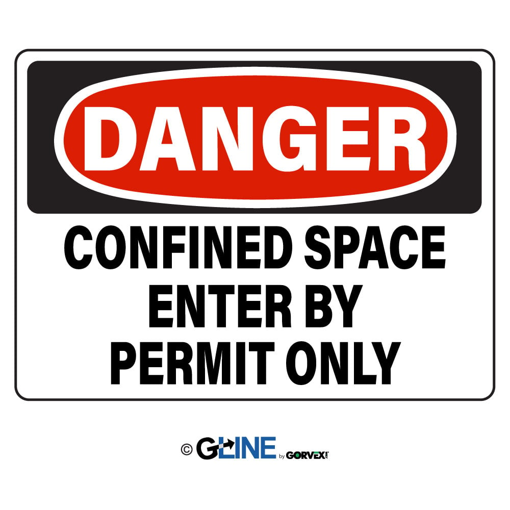 Confined Space Enter by Permit Only - Danger Sign