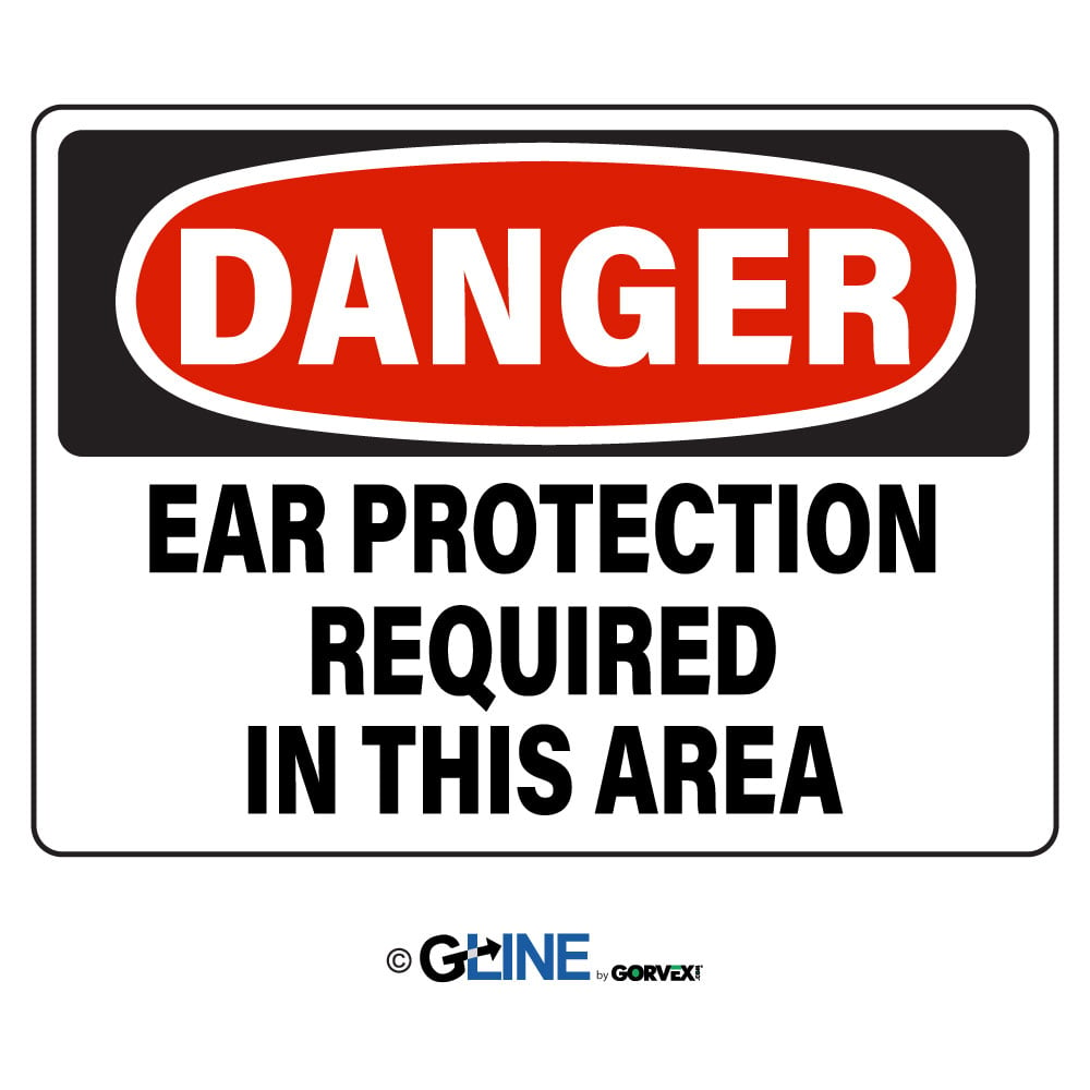 Ear Protection Required in This Area - Danger Sign