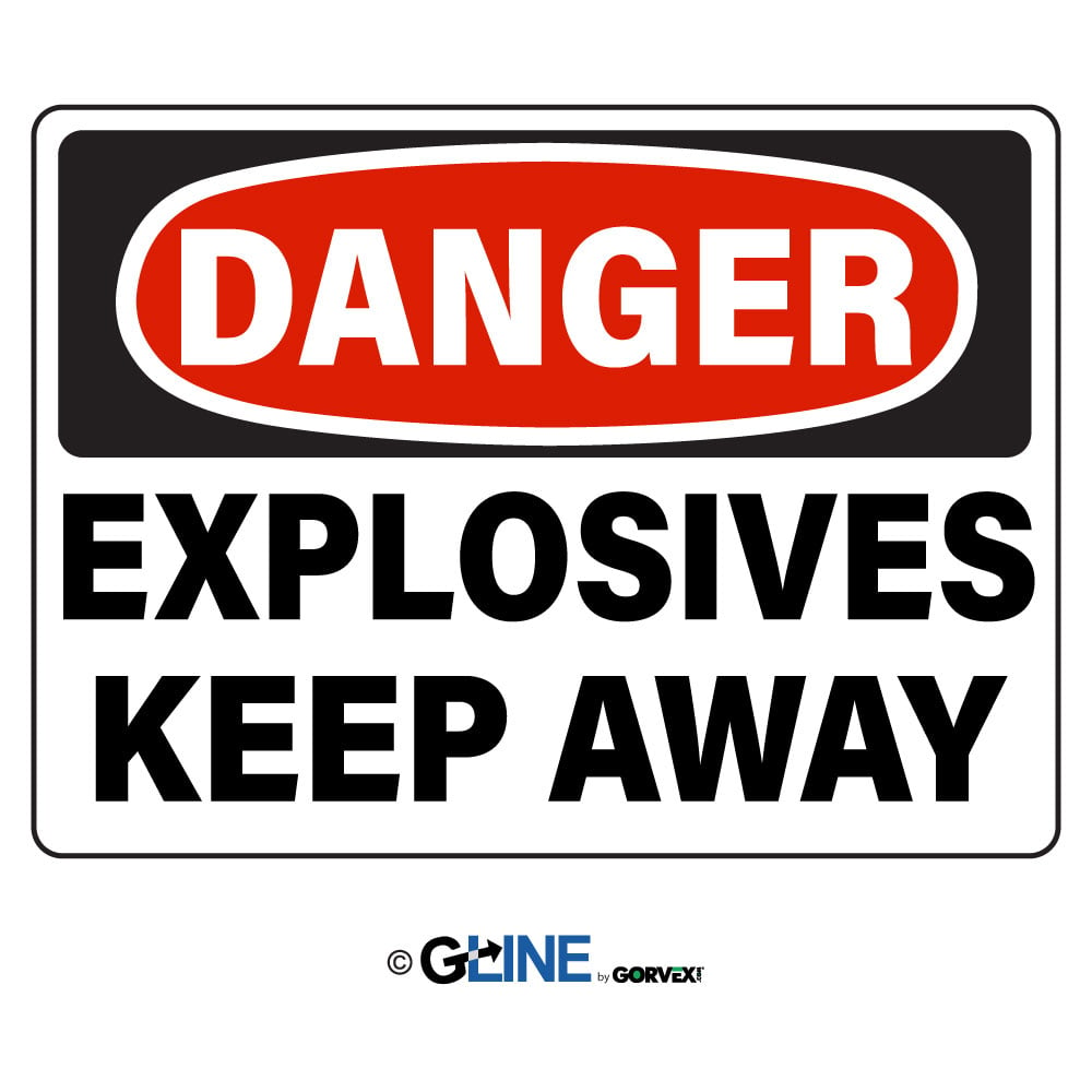 Explosives Keep Away - Danger Sign