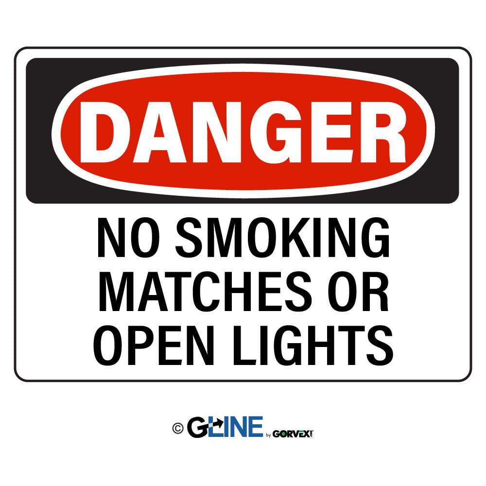 No Smoking Matches or Open Lights - Danger Sign