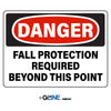 Fall Protection Required Beyond This Point - Danger Sign