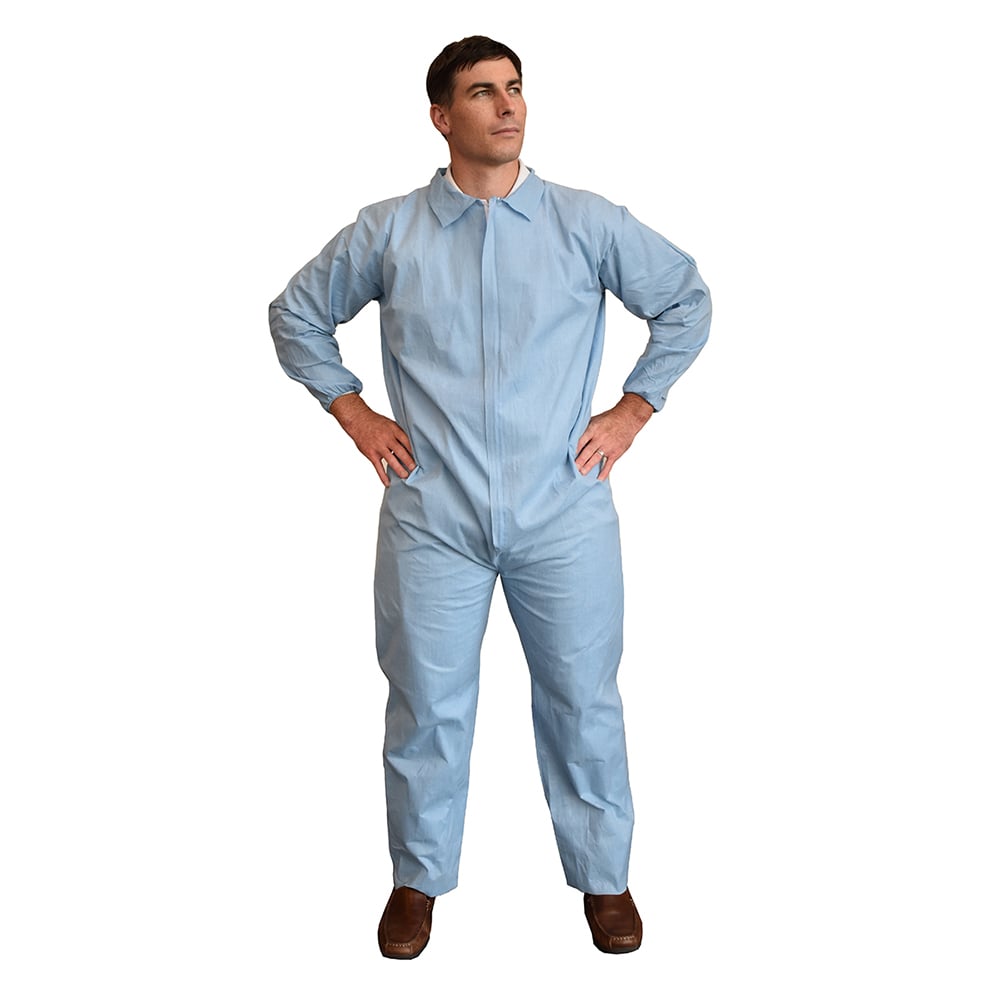 DEFENDER FR™ Blue Limited FR Coverall with Elastic Wrist & Back, 1 case (25 pieces) - Gorvex.com