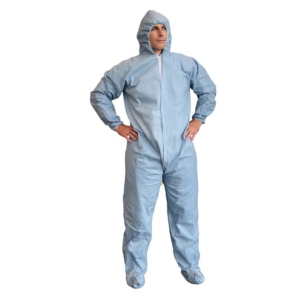 DEFENDER FR™ Limited FR Coverall with Elastic Wrist, Back + Hood, Boot, 1 case (25 pieces) - Gorvex.com