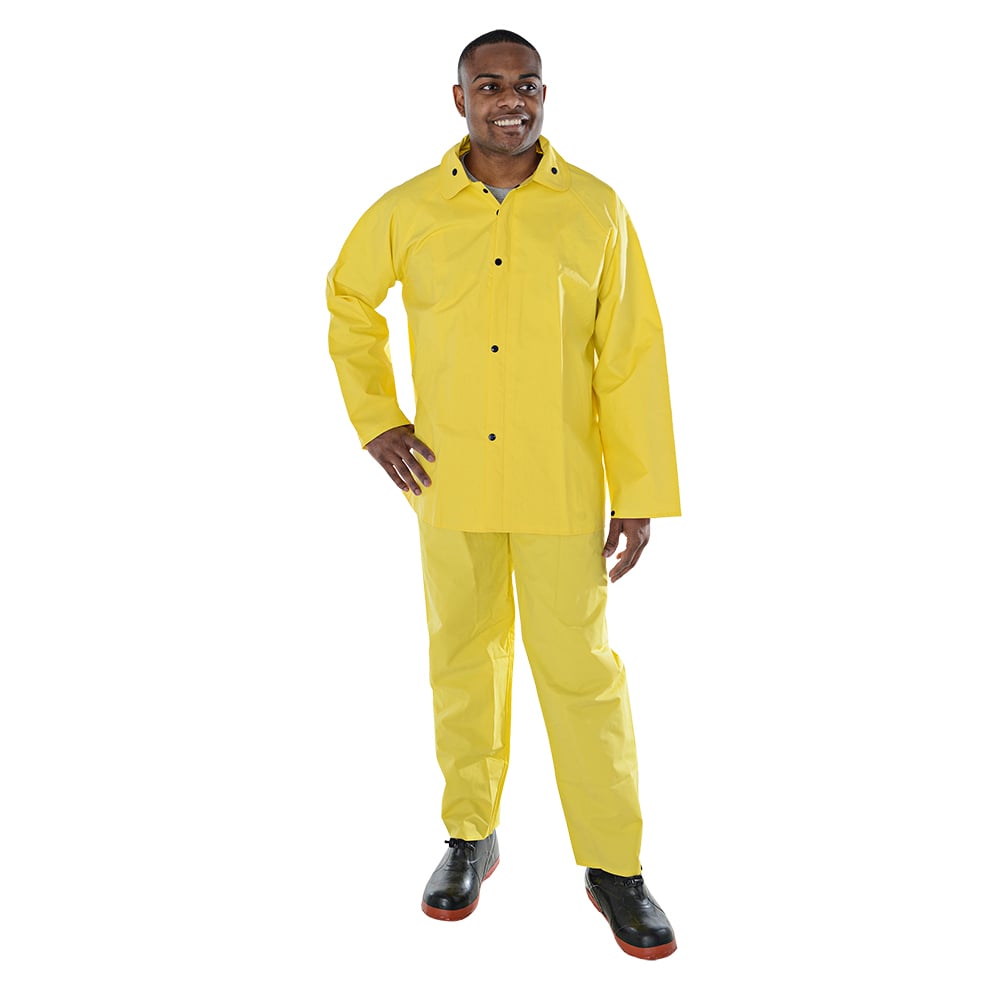 Defiance FR™ Three - Piece Rain Suit with Bib Pants & Detachable Hood - Gorvex.com