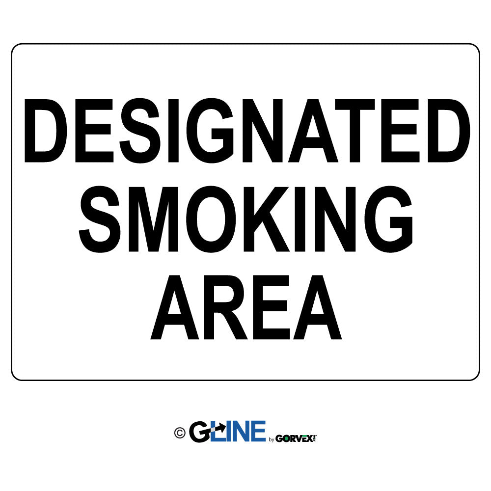 Designated Smoking Area - General Sign - Gorvex.com