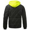 Diamond Quilted Waterproof Parka with Hi - Vis Lime Hood - Gorvex.com