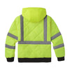 Diamond Quilted Waterproof Parka with Hi - Vis Lime Hood - Gorvex.com