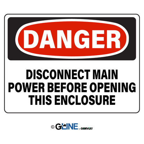 Disconnect Main Power Before Opening This Enclosure - Danger Sign - Gorvex.com