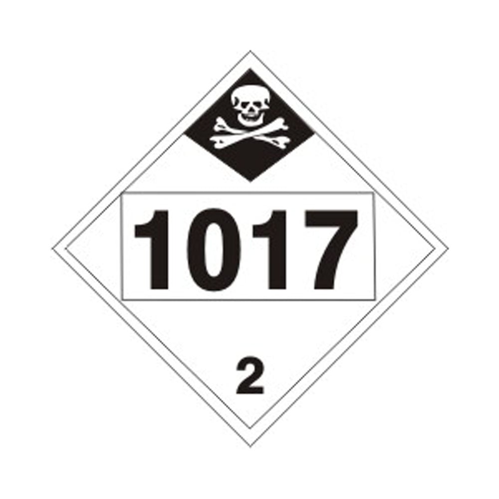 1017 Chlorine Inhalation Hazard - Class 2 DOT Placard