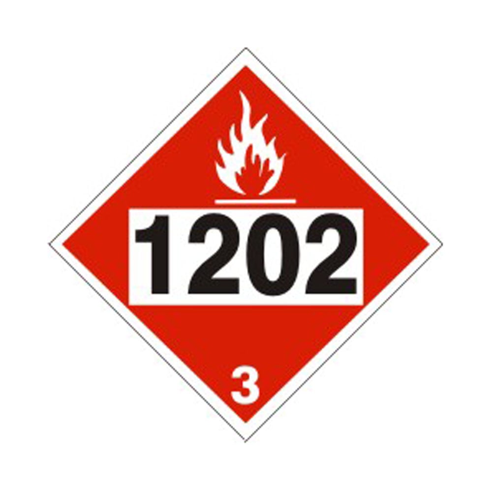 1202 Gas, Oil, Diesel Fuel, Heating Oil - Class 3 DOT Placard
