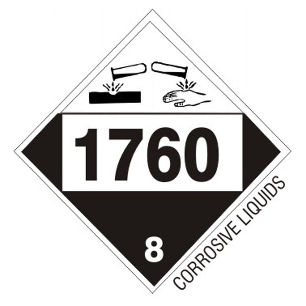 1760 Corrosive Liquids - Class 8 Placard