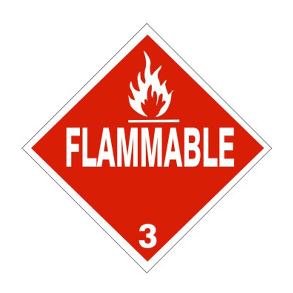 Flame Picto Flammable Liquid Blank - Class 3 Placard