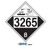 Corrosive Picto 3265 Corrosive Liquid Acidic Organic n.o.s. - Class 8 Placard, 10.75, Adhesive Vinyl