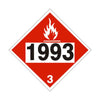 DOT Flame Picto 1993 Flammable Liquids n.o.s.  Fuel Oil Diesel - Class 3 Placard, 10.75, Adhesive Vinyl