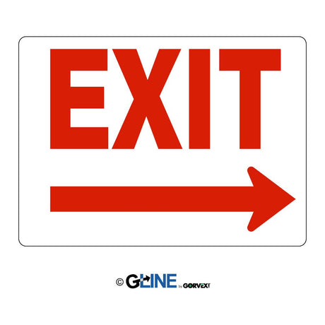 Exit Sign With Right Arrow - Red on White - Gorvex.com