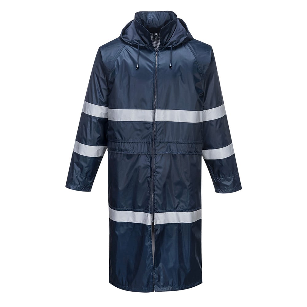 Portwest F438 Classic Iona 47" Long Raincoat with Reflective Tape