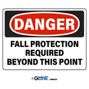 Fall Protection Required Beyond This Point - Danger Sign - Gorvex.com