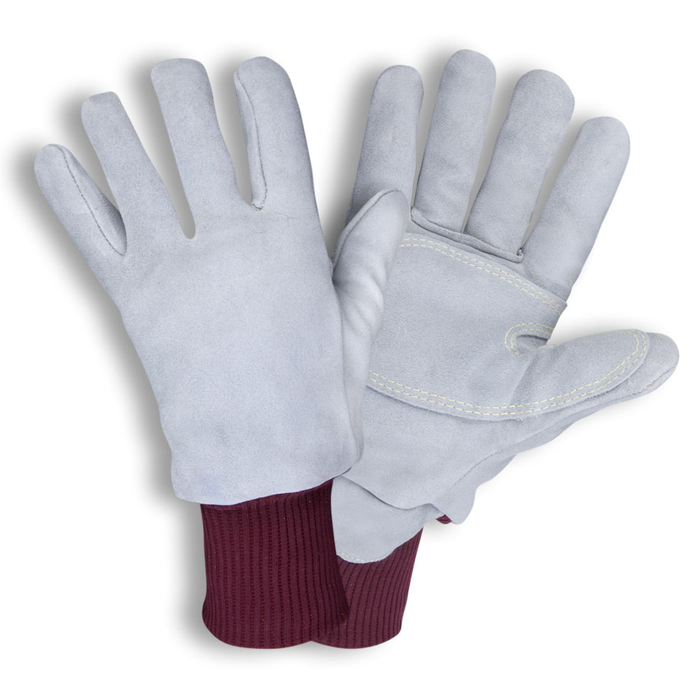 Freeze Beater® 3-Layer Lined Cowhide Double Palm Glove with Knit Wrist, 1 pair