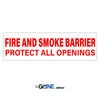 Fire and Smoke Barrier Protect All Openings - Fire Protection Sign, 4x12, Adhesive Vinyl, Red/White - Gorvex.com