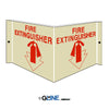 Fire Extinguisher With Arrow Pointing Down - Projecting Wall Sign, 6x12, Acrylic Glow - Gorvex.com