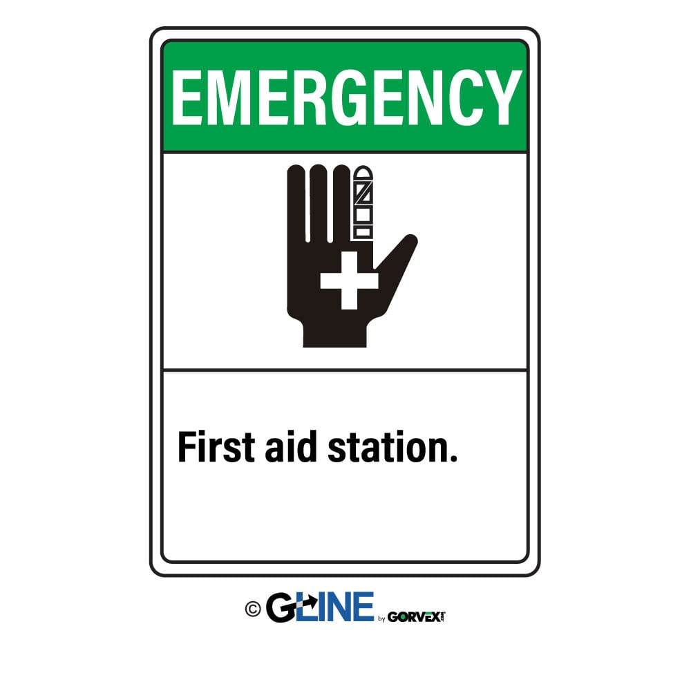 First Aid Station. First Aid Hand Picto - Emergency Sign - Gorvex.com